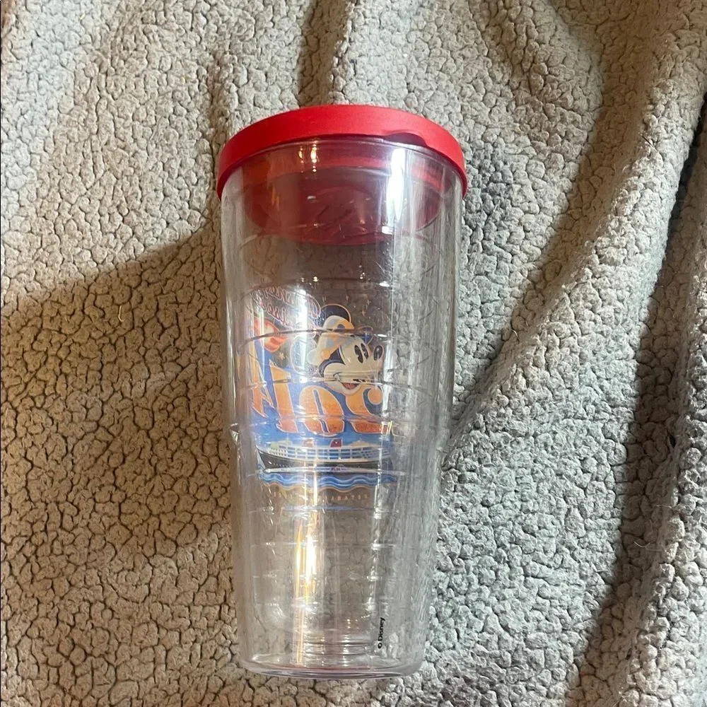 Disney Cruise Line tervis Tumbler with Red Lid 24 ounce